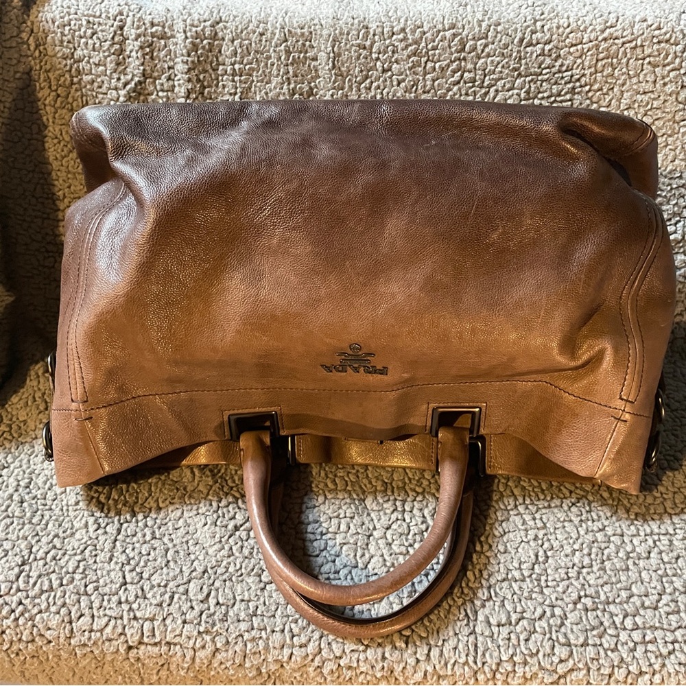 Prada Brown Ombré Leather Tote Bag